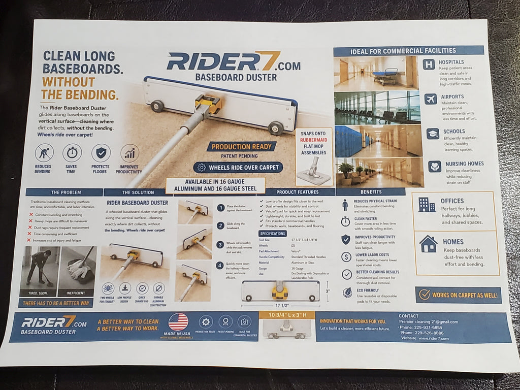 Rider Baseboard Duster on Wheels