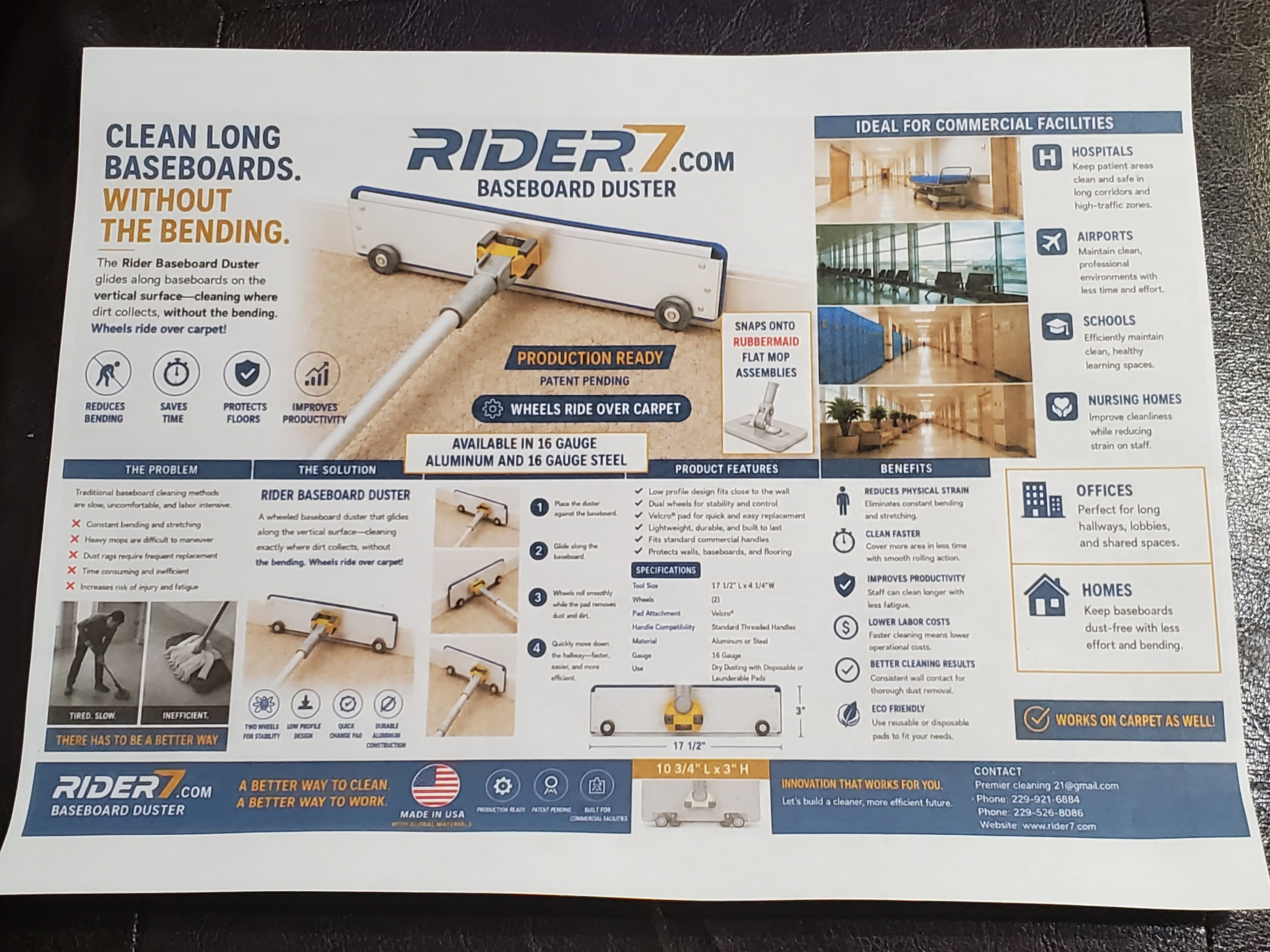 Rider Baseboard Duster on Wheels